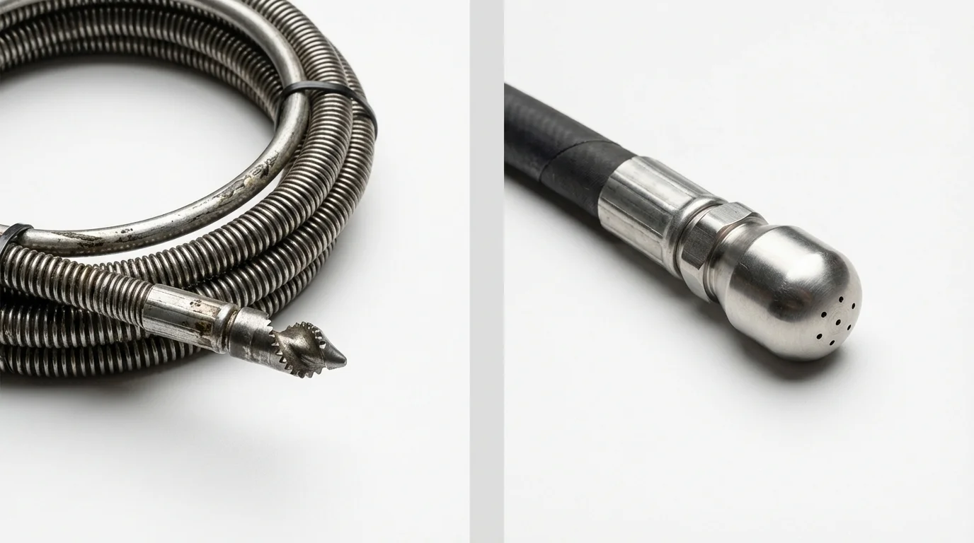 Drain snake cable and hydro jetting nozzle used for drain cleaning in Somerset, KY